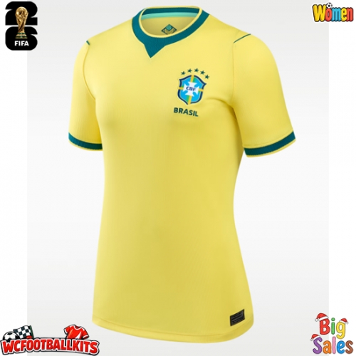 Brazil Replica Home Stadium Shirt for Women World Cup 2026 Short Sleeve